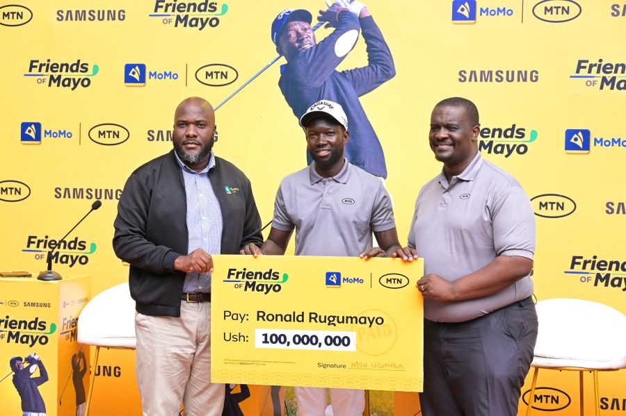 MTN Uganda commits Ug Shs 100,000,000 to support professional golfer Ronald Rugumayo