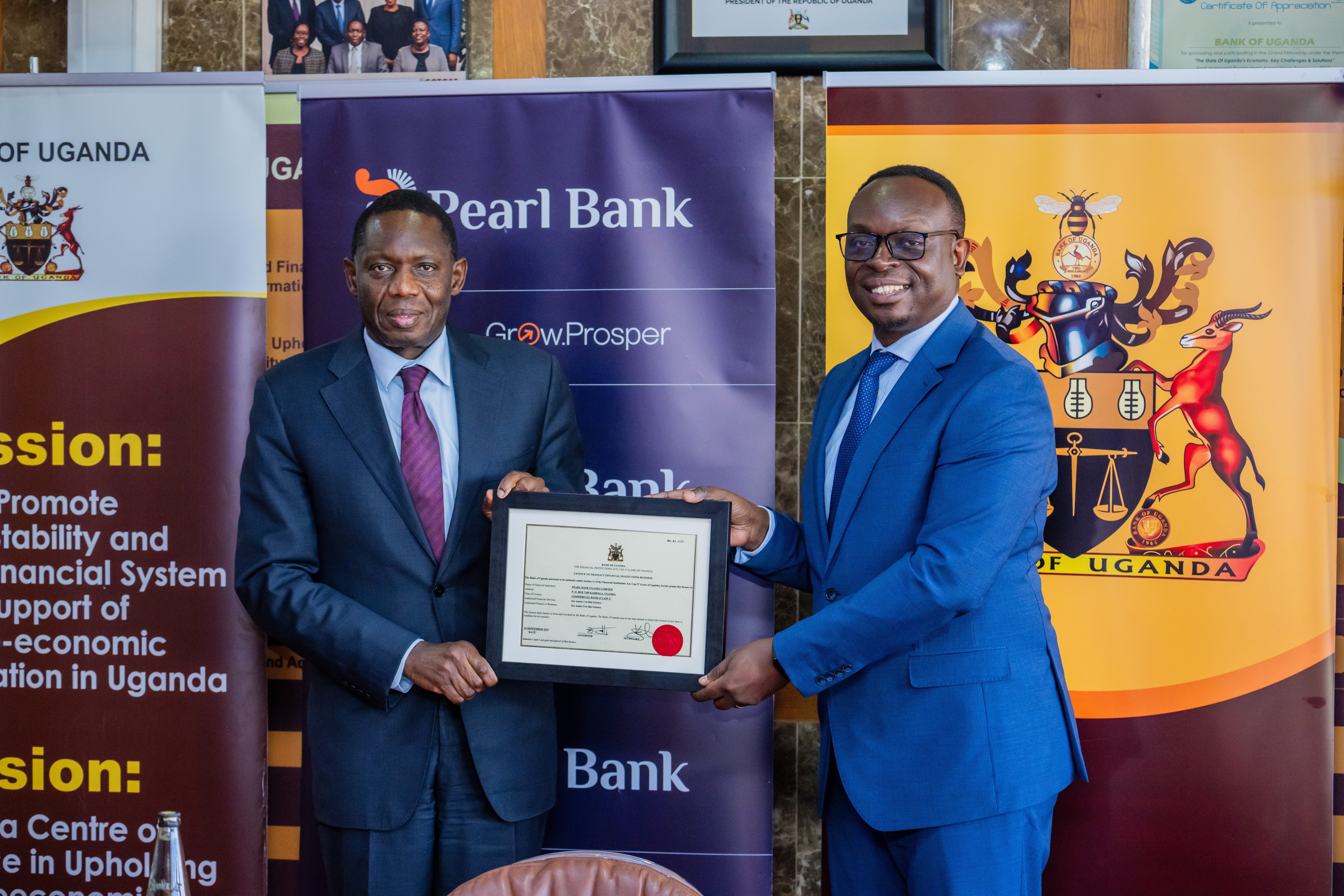 Bank of Uganda grants operating license to Pearl Bank