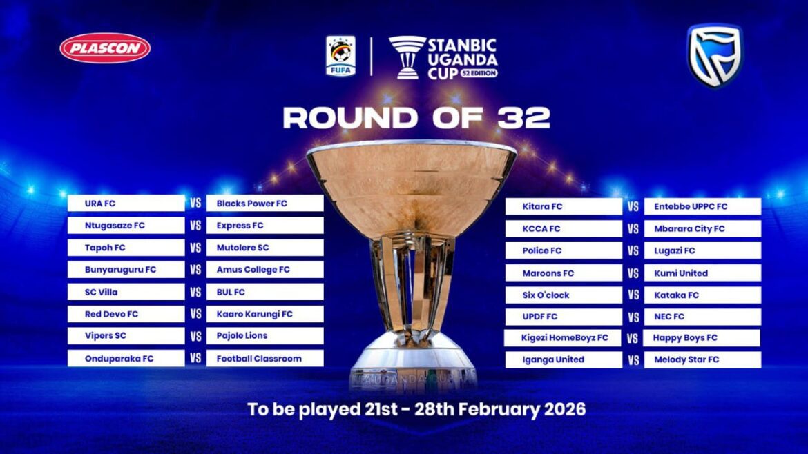 Stanbic Uganda Cup 2026 round of 32 draw completed